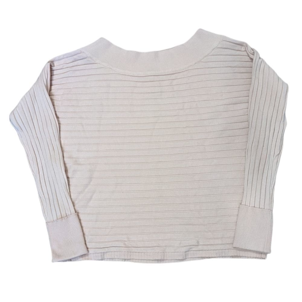 VILA MILANO Women's Pink Ribbed Fitted Sweater. Size Large.
